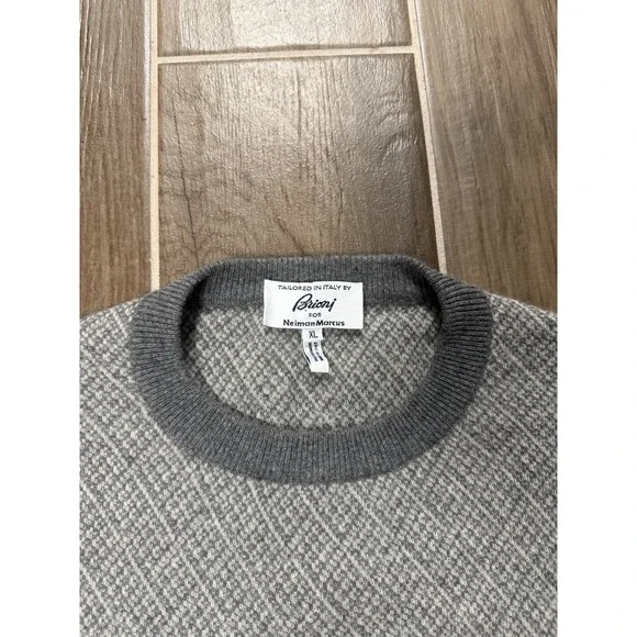 BRIONI 100% CASHMERE Sweater Sz XL Pullover Gray Italy